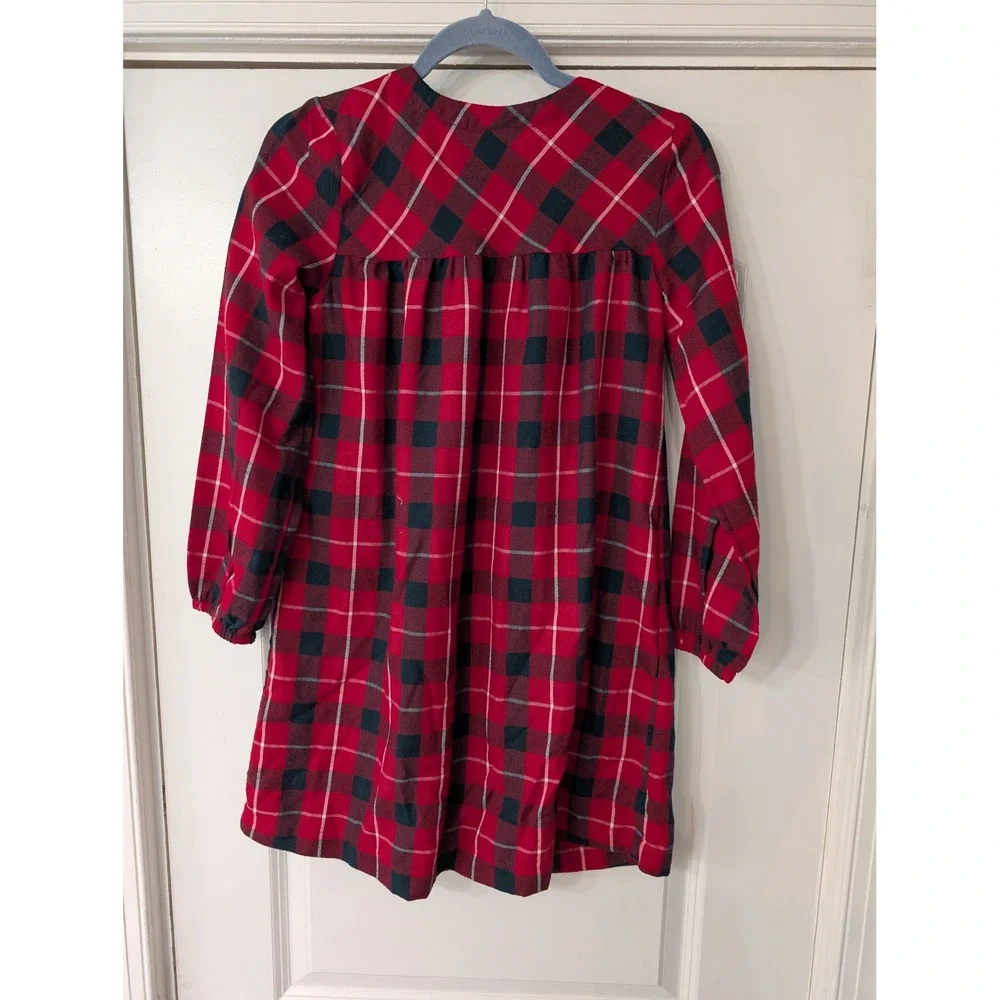 Disney Minnie Mouse Girls‎ Red Plaid Flannel Holiday Dress Christmas Size 9/10 - Picture 5 of 5